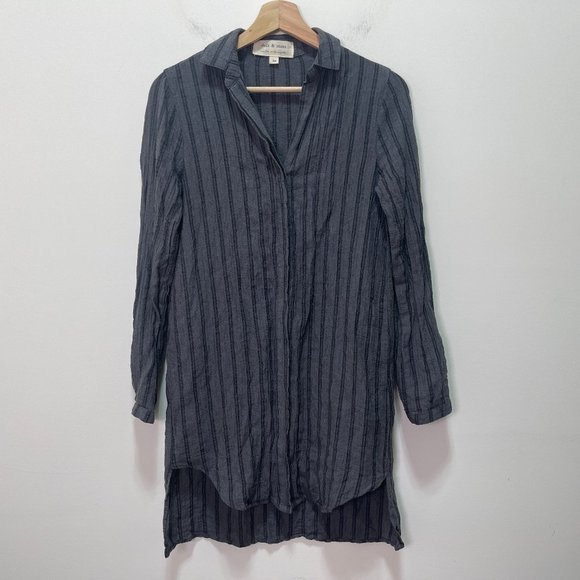 Anthropologie Cloth & Stone Grey Striped Tunic sz XS - Picture 2 of 12